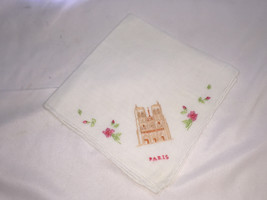 D. Porthault Cotton Voile Beige Notre Dame Embroidered Handkerchief - NEW - £31.28 GBP