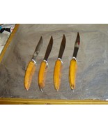 Set of 4 vintage Bakelite Sheffield steak knives VGU (GE1) - $35.48