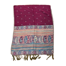 Multicolor Tapestry Fringe Scarf Wrap Unbranded 70X27 in - £11.25 GBP