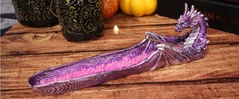 Magenta Dragon Guarding Pink Quartz Crystal Quarry River Incense Burner ... - $21.99