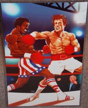 Rocky vs Apollo Creed Glossy Print 11 x 17 In Hard Plastic Sleeve - $24.99