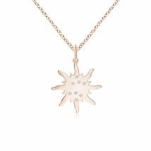 ANGARA Natural Diamond Sun Pendant Necklace in 14K Gold (Grade-GVS2, 0.04 Ctw) - £561.65 GBP