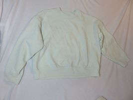 A Day XL Pullover Sweatshirt Aqua Blue Blouson Sleeve Cotton  - £7.08 GBP