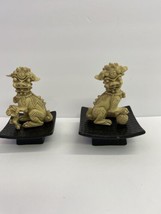 Vintage Foo Dogs Temple Lion Guardian Figurines Approximately 7 Inches T... - $70.13