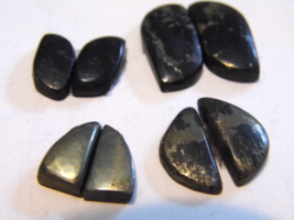 Apache Tears 69.47ctw 23x11x4mmt Natural Cabochon for Jewelry Making (4 pairs) - £8.34 GBP