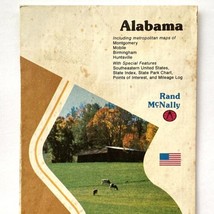 c1985 Vintage Alabama Rand McNally Roadmap Including Metric Measure Info - £11.70 GBP