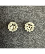 14K White Gold Round Natural Diamond Bridal Earring Jackets for 6mm Center - $791.98