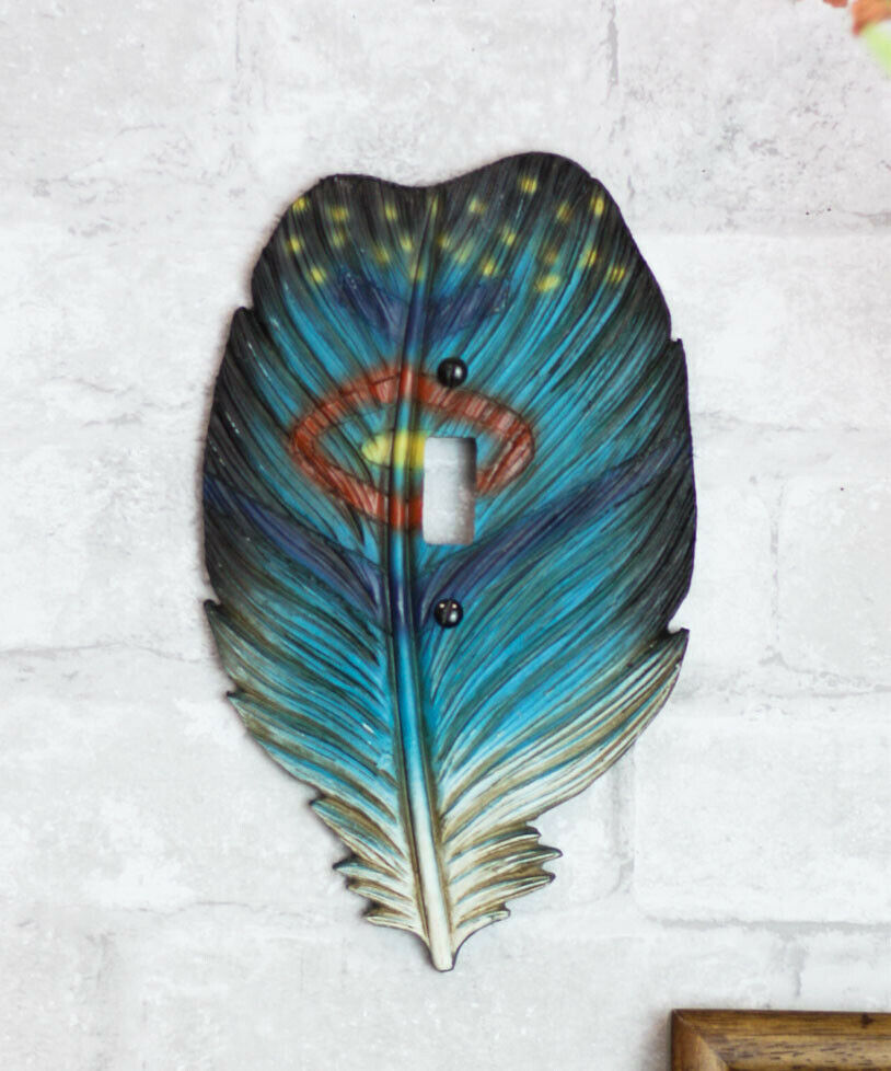 Pack of 2 Southwestern Indian Dreamcatcher Feathers Single Toggle Switch Plates - $28.99