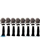 1 3 5 7 9 11 13 X Classic BLACK WHITE KNIT golf clubs Headcover pom Head... - $160.62 CAD