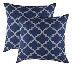 TreeWool (Pack of 2) Decorative Throw Pillow Covers Trellis Accent in 100% Cotto - £15.10 GBP