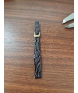 vintage mid century 9 MM genuine leather brown watch strap gold buckle H... - $24.38 CAD