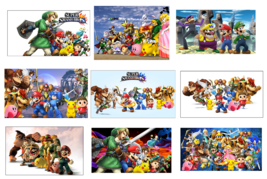 9 Super Smash Brothers inspired Stickers, Party Supplies,Favors,Gifts,Bi... - £9.39 GBP