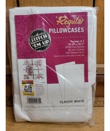 NEW Stitch &#39;Em Up Regular Pillowcase Pair 19.5x30.5in White Aunt Martha&#39;s   - $29.30 CAD