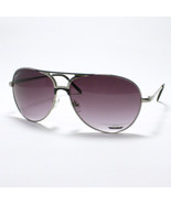 Classic Pilot Sunglasses for Men Women Flat Top Round Frame SILVER BLACK - $16.25