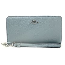 Coach Long Zip Around Wallet	in Pale Blue Glitter Leather CN393 New With... - $295.02