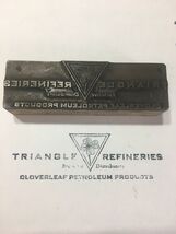 Triangle Refineries Cloverleaf Petroleum Products Oklahoma printing block - $15.23 CAD