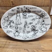 Disney SKETCHBOOK Large 14&quot; Oval Serving Platter - Mickey, Minnie, Goofy, Donald - £25.01 GBP