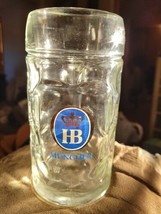 HB Hofbrauhaus Munchen dimpled glass beer stein mug Austria .5 L  - £8.61 GBP