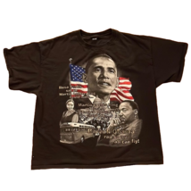 Obama  MLK Rosa Parks Black T-Shirt Adult 1XL Made in USA Cotton - $11.00