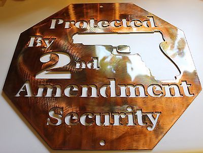 Primary image for 2nd Amendment  Protection Metal Art Decor 15 1/2" x 15 1/2"