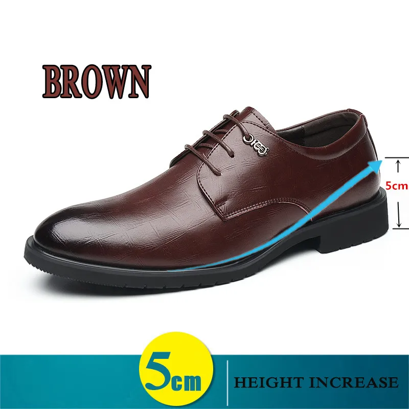 Misalwa Flat /Height Increase 5CM  Summer /Spring Men Dress Shoes Office Formal  - £83.81 GBP