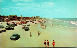 Daytona Spiaggia Florida Fl Auto Su Spiaggia Unp Cromo Cartolina - £6.10 GBP