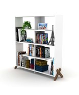 Kipp Wood Etagere Bookcase: Industrial 6-Shelf Organizer - Walnut/White - $4,027.66 MXN