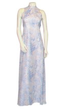Vintage Chiffon Halter Dress, Empire Waist, 1970s Prom Party Formal Evening Gown - £233.23 GBP