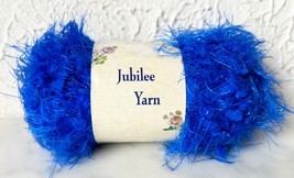 Jubilee Yarn Sparkly Eye Lash Yarn - 1 Skein Color Royal Blue #208 - £4.50 GBP