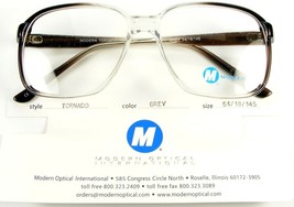 NEW MODERN OPTICAL TORNADO GREY GRADIENT CLEAR EYEGLASSES GLASSES 54-18-... - $22.28
