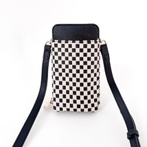 Woven Double Duty Phone Bag Black Checkered - $39.60