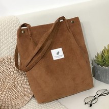 Women Corduroy Shopping Bag Foldable High Quality Eco Friendly Reusable Grocery  - £9.55 GBP