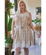 Women&#39;s Plus Printed Round Neck Sleeveless Mini Dress - $363.95 MXN
