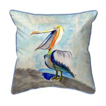 Betsy Drake Talking Pelican - Female Large Indoor Outdoor Pillow 18x18 - £36.98 GBP