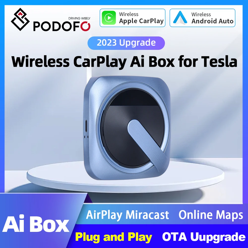 Podofo Wireless CarPlay AI Box For Tesla All Series Model3 Wireless Android Auto - £122.48 GBP