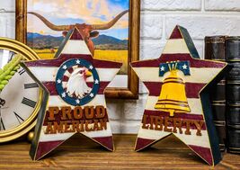 Ebros Pack of 2 USA Bald Eagle And Liberty Bell Proud American Stars Des... - $583.88 MXN