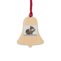CG Brown Dog Wooden Christmas Ornaments - £12.78 GBP