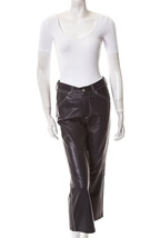 Ralph Lauren Collection Laced Waist Lambskin Leather Pants sz 6 Purple L... - $135.00
