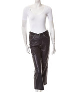 Ralph Lauren Collection Laced Waist Lambskin Leather Pants sz 6 Purple L... - £107.52 GBP