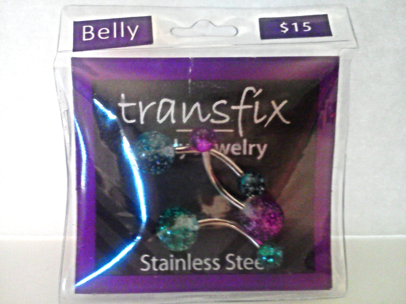 Primary image for Transfix 14 Gauge Glitter Curved Belly Navel Barbell Multi-Color Balls (3 Pack)