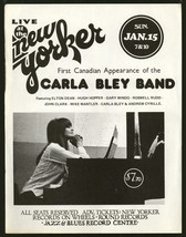 jazz CARLA BLEY rare original 1978 TORONTO CONCERT POSTER Elton Dean Hug... - £11.78 GBP