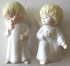 HOMCO ~ Choir Cherubs, Blonde ANGELS, Set of Two (2), circa 1980s ~ FIGU... - £13.25 GBP