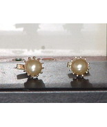 Pre-Owned Swank Faux Pearl Round Gold Tone Cuff Links  - £9.83 GBP