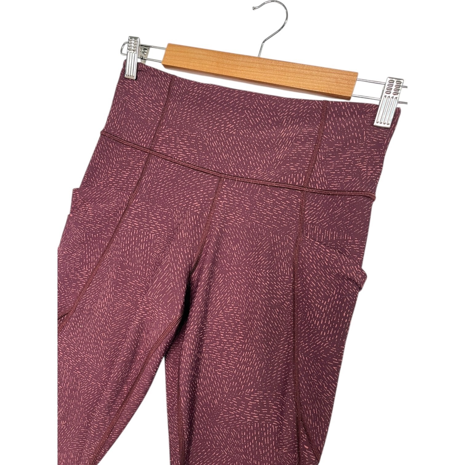 Athleta Leggings Womens Small Purple Salutation Stash Pocket Tight Workout Yoga Item image 7