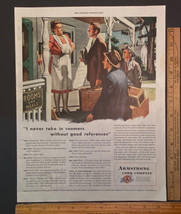 Vintage Print Ad Armstrong Cork Company Room Rentals 1945 Wartime 13.5&quot; ... - £12.32 GBP