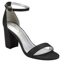 Bandolino Women Ankle Strap Block Heel Sandal Armory2 Size US 8.5M Black Glitter - £29.55 GBP