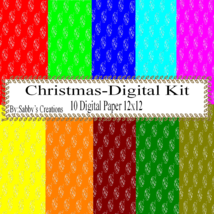 Christmas Digital Kit-Digtial Paper-Art Clip-Gift Tag-Jewelry-T shirt-Notebook-S - £1.00 GBP