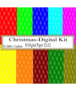Christmas Digital Kit-Digtial Paper-Art Clip-Gift Tag-Jewelry-T shirt-No... - $37.30 MXN