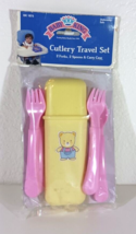 Baby King CUTLERY TRAVEL SET 2 Spoons 2 Forks &amp; Carry Case Child Kids To... - £5.87 GBP