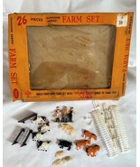 Vintage Sunshine Series Plastic Farm Set 24 pieces Made in Hong Kong - $236.30 MXN